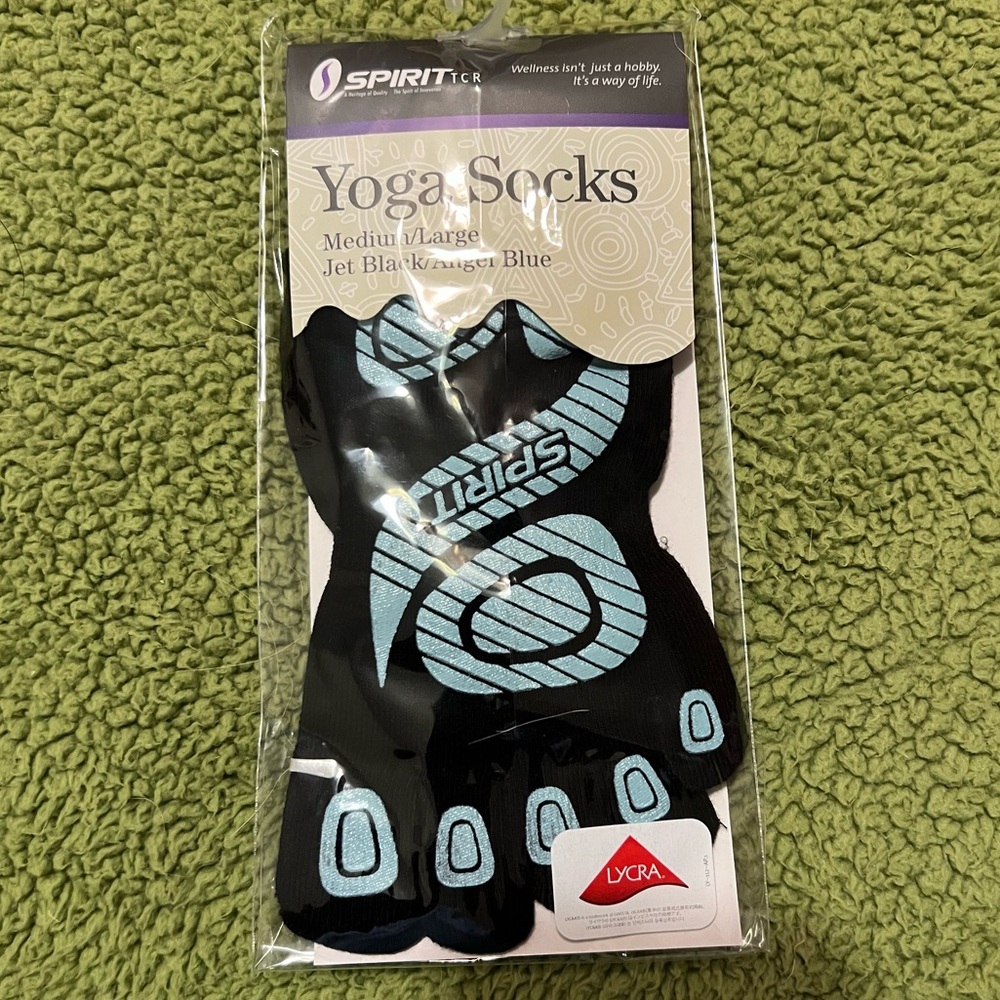 Yoga Socks Medium/Large, Jet Black/Angel Blue